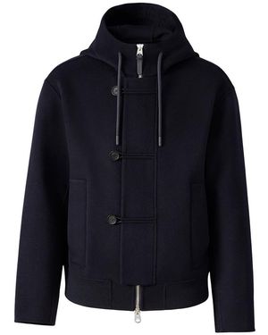 Mackage Malik Double-Face Wool Hooded Jacket - Blue