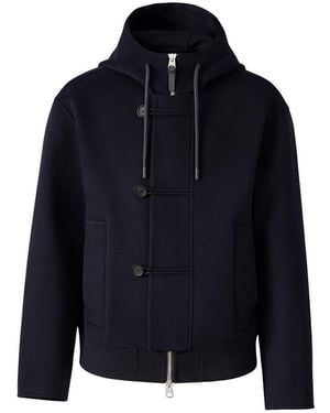 Mackage Malik Double-Face Wool Hooded Jacket - Blue