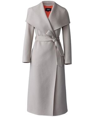 Mackage Mai-Lst Double-Face Wool Stripe Wrap Coat - Gray