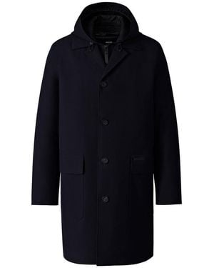 Mackage Mathias 3-In-1 Balmacaan Coat With Removable Down Liner - Blue