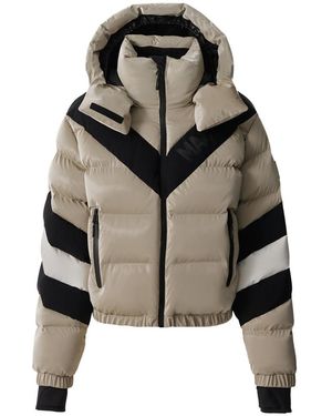 Mackage Kairi-Glo High-Gloss Down Ski Jacket With Chevron Design - Gray