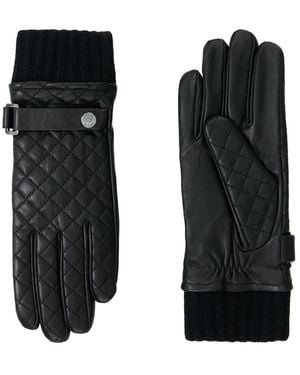Mackage Fia-Q Diamond Quilted Leather Driving Glove - Black