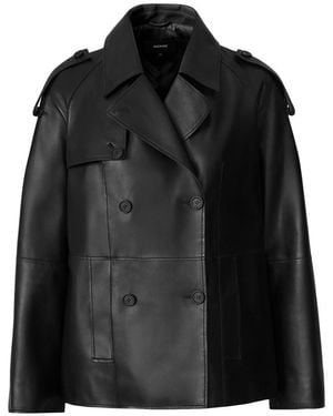 Mackage Dolores Double-Breasted Leather Jacket - Black