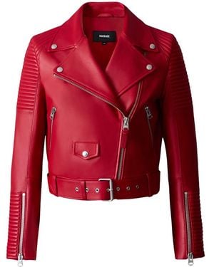 Mackage Masina Zip-Vent Leather Jacket - Red