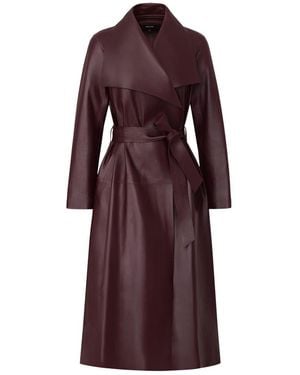 Mackage Mai-L Long Leather Wrap Coat - Purple