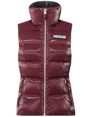 Mackage Chaya-Glo High-Gloss Shell Down Vest - Purple