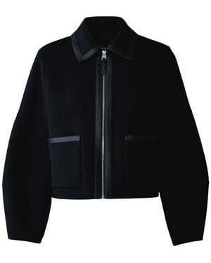 Mackage Solana Double-Face Wool Balloon Sleeved Short Jacket - Black
