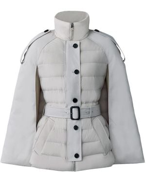 Mackage Adie Strech Lightweight Cape-Style Down Coat - Gray