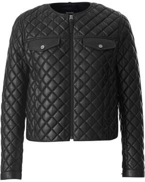 Mackage Lena Quilted Lamb Leather Cropped Jacket - Black
