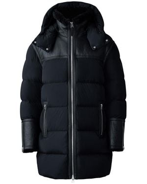 Mackage Nicholas Mixed-Media Shearling Down Parka - Blue