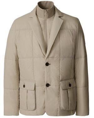 Mackage Keaton 2-In-1 Ultra-Light Quilted Blazer With Removable Bib - Natural