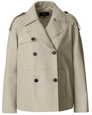 Mackage Dolores Double-Breasted Leather Jacket - Natural