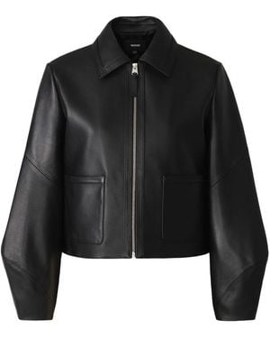 Mackage Solana-L Relaxed Fit Leather Bomber - Black