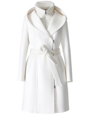 Mackage Shia-Slb 2-In-1 Double-Face Wool Coat With Removable Bib - White