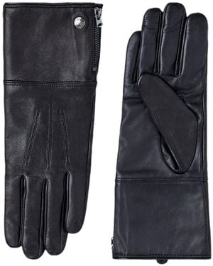 Mackage Willis (R)Leather Glove With Shearling Cuff - Blue