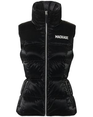 Mackage Chaya-Glo High-Gloss Shell Down Vest - Black