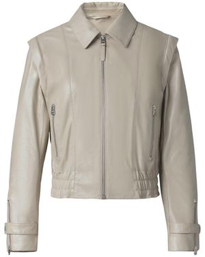 【関税込み】MACKAGE ベージュ Amoree レザージャケット Amoree, 2-in-1 panelled leather jacket | Mackage® US