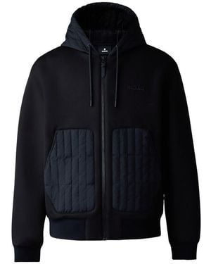Mackage Cruz Zip-Up Hybrid Vertical Quilt Hoodie - Blue
