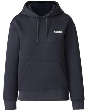 Mackage Zosia-Z Double-Face Jersey Logo Hoodie - Blue