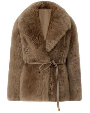 Mackage Ali Shearling Coat - Brown