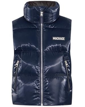 Mackage Kane-Glo High-Gloss Down Vest - Blue
