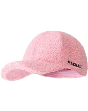 Mackage Anderson-Td Sherpa Fleece Logo Baseball Cap - Pink