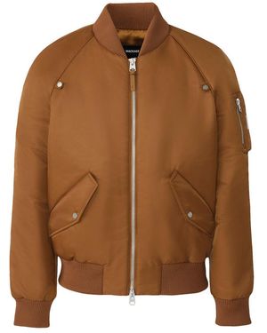 Mackage Carmelo Satin Aviator Jacket - Brown