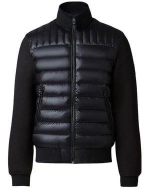 Mackage Collin-R Nano Down Mixed Media Bomber Jacket - Blue