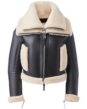 Mackage Penelopa Sheepskin Jacket With Double Collar - Black