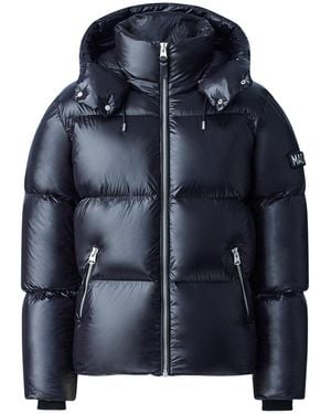 Mackage Kent-z Lustrous Light Down Jacket With Hood Black - Blue