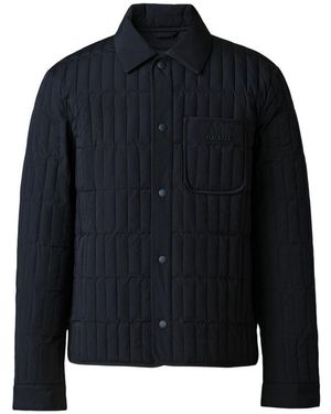 Mackage Mateo Vertical Quilted Jacket With Spread Collar - Blue