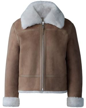 Mackage Betty 2-In-1 Reversible Leather Shearling Jacket - Gray