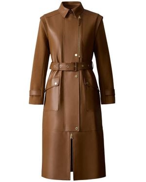 Mackage Evelina 2-In-1 Long Lamb Leather Coat With Removable Sleeves - Multicolor