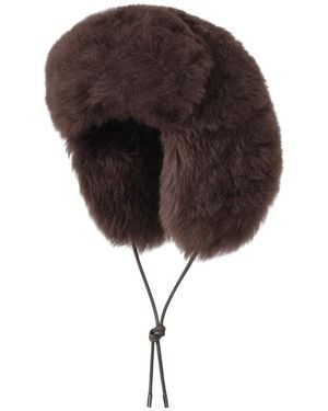 Mackage Zorica Shearling Aviator Hat - Brown