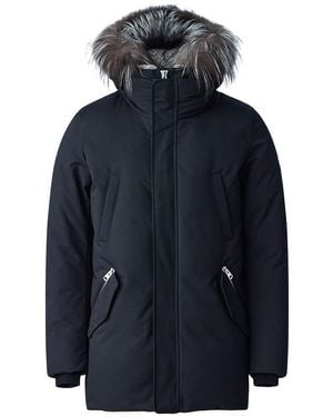 Mackage Edward 2-in-1 Down Parka With Hooded Bib And Silver Fox Fur - Blue