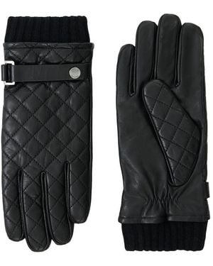 Mackage Reeve-Q Diamond Quilted Leather Gloves - Black