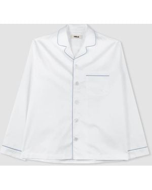 Tekla Camicia Pyjamas Sateen - Bianco