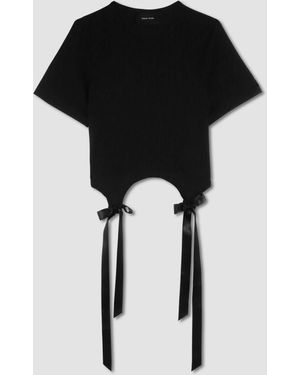 Simone Rocha T-Shirt Easy Con Code Fiocco - Nero