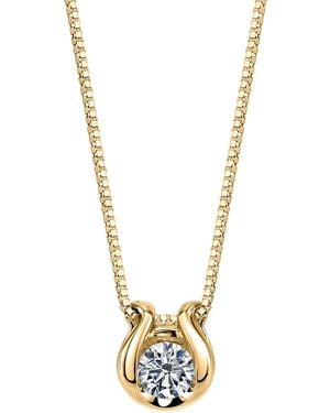 Sirena Diamond Solitaire Omega 18" Pendant Necklace (1/5 Ct. T.w. - Metallic
