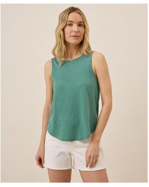 Pact Organic Cotton Featherweight Slub Reversible Tank - Green