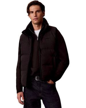 Calvin Klein Reversible Puffer Full-zip Vest - Black