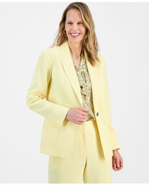 Kasper Stretch Crepe Peak-lapel Blazer - Yellow