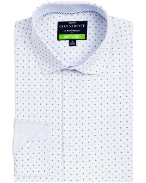 Con.struct Diamond Print Performance Stretch Dress Shirt - White