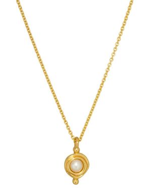 Ottoman Hands Birthstone Pendant Necklace - Metallic