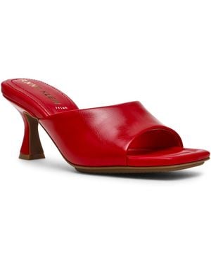 Anne Klein Jerilyn Square Toe Mule Dress Sandals - Red