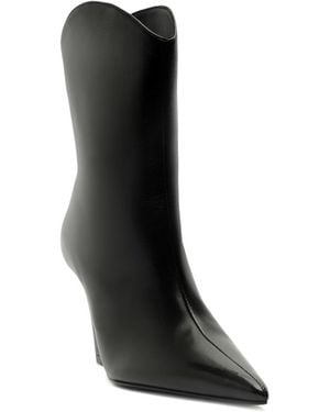 SCHUTZ SHOES Maryann Curve Pointy Toe Booties - Black