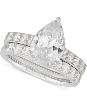 Arabella Cubic Zirconia Pear & Round Bridal Set - White