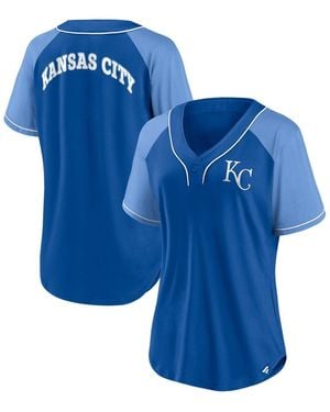 Fanatics Kansas City S Ultimate Style Raglan V-neck T-shirt - Blue