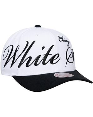 Mitchell & Ness And White/black Chicago White Sox Xl Script Pro Crown Adjustable Hat