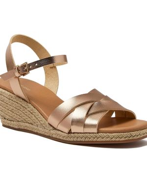 Lands' End Espadrille Wedge Sandals - Brown